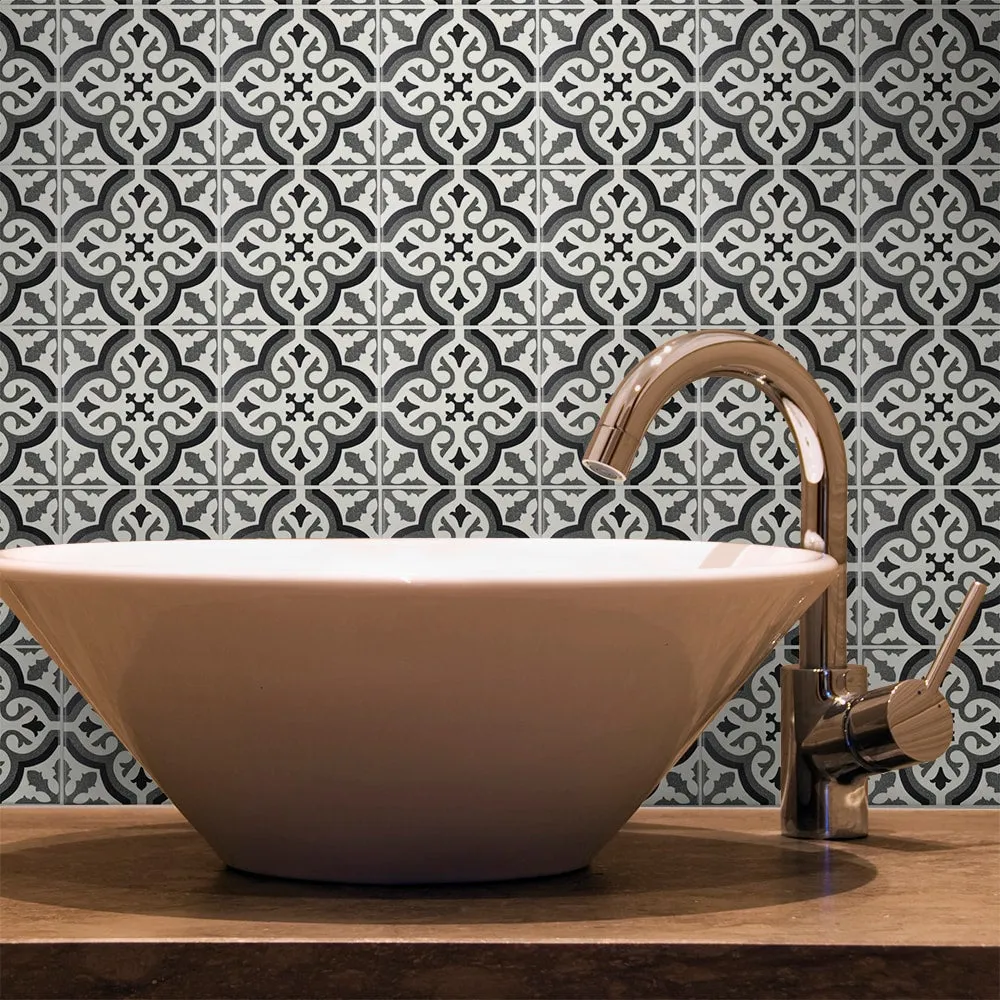 Elida Ceramica Lolita Deco Squares 6-in x 6-in Matte Porcelain Encaustic Floor & Wall Tile, photo 10 of 12