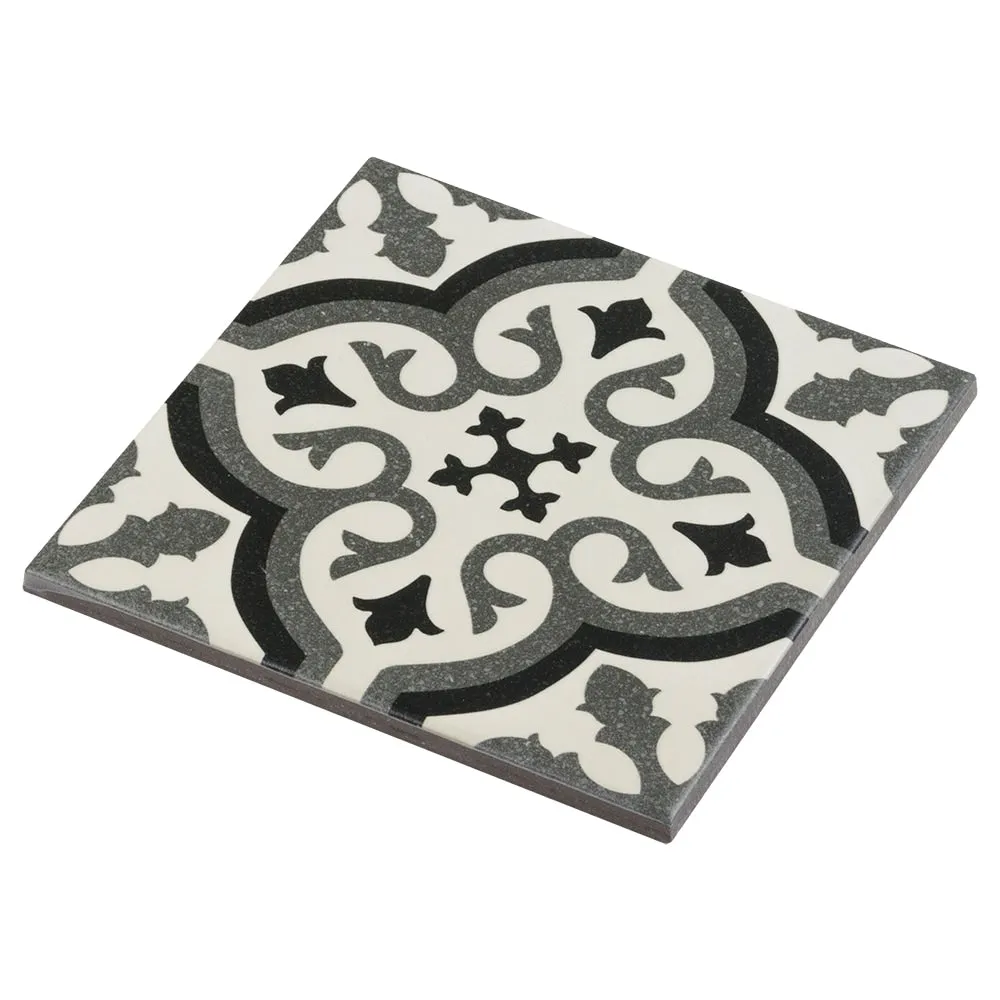 Elida Ceramica Lolita Deco Squares 6-in x 6-in Matte Porcelain Encaustic Floor & Wall Tile, photo 6 of 12
