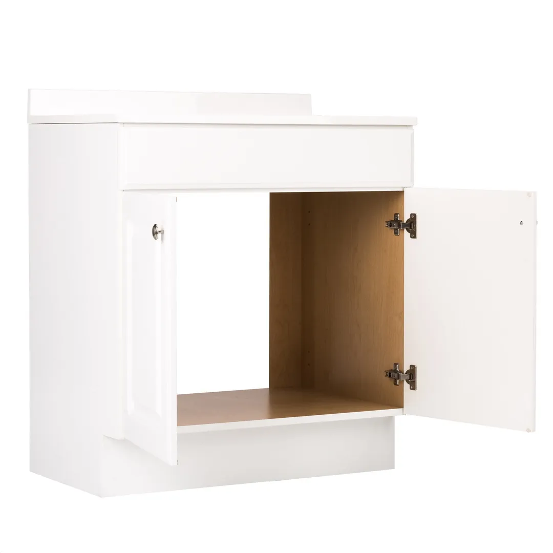 Project Source 30.5-in White Single Sink Bathroom Vanity with White Cultured Marble Top, photo 21 of 24