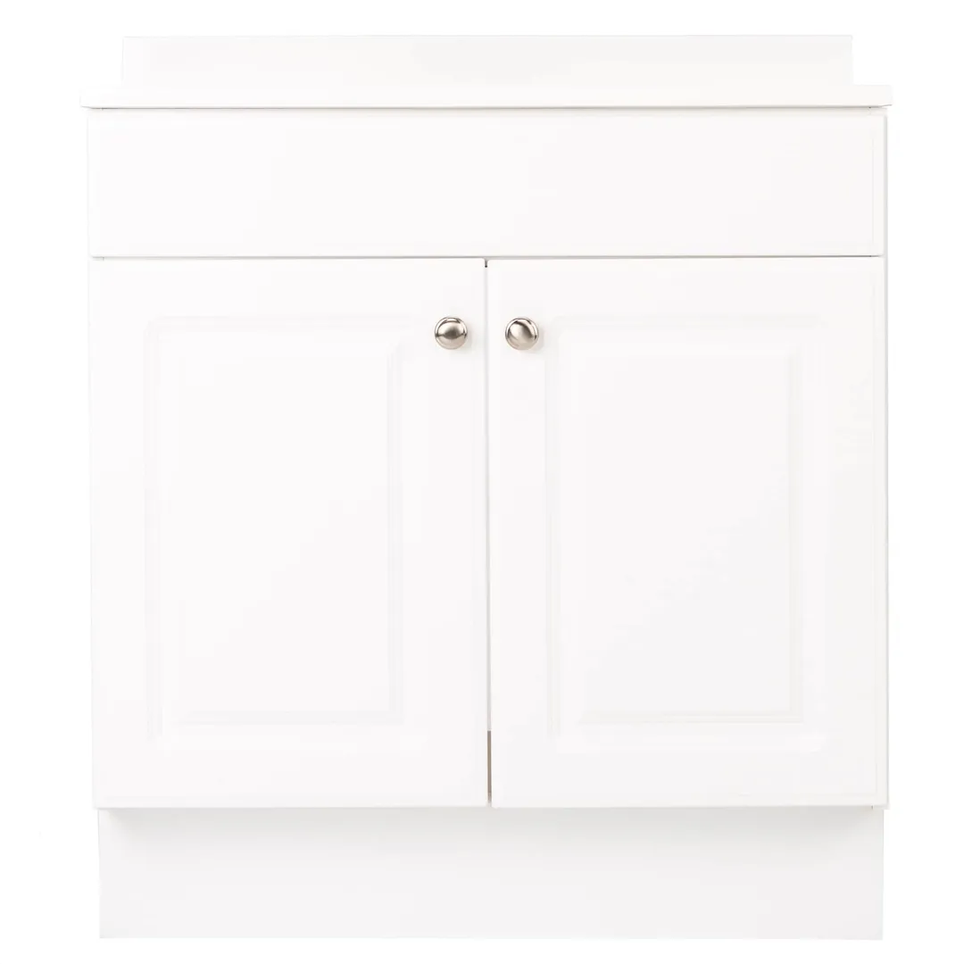 Project Source 30.5-in White Single Sink Bathroom Vanity with White Cultured Marble Top, photo 18 of 24