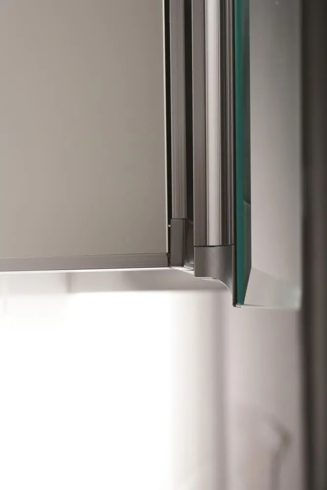 JACUZZI 21 in. x 31 in. Recessed or Surface-Mount Single-Door Oval Medicine Cabinet, Aluminum, photo 6 of 7