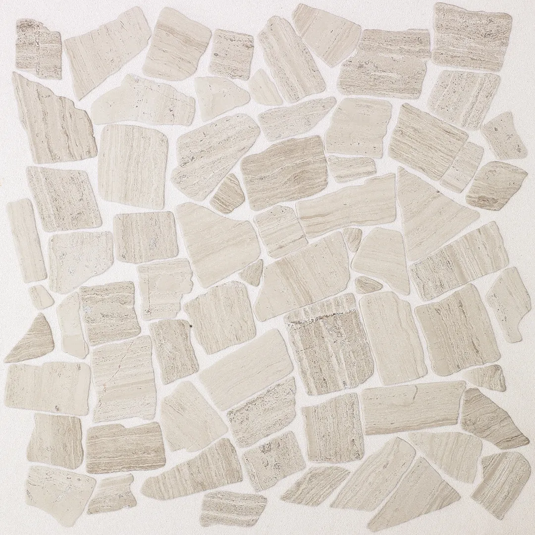 American Olean Delfino Stone Arctic Topaz 12-in x 12-in Honed Natural Stone Limestone Pebble Mosaic Tile, photo 3 of 4