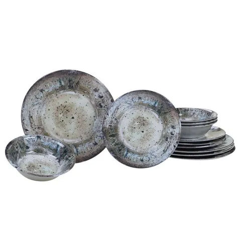 Radiance 12-Piece Casual Cream Melamine Outdoor Dinnerware Set