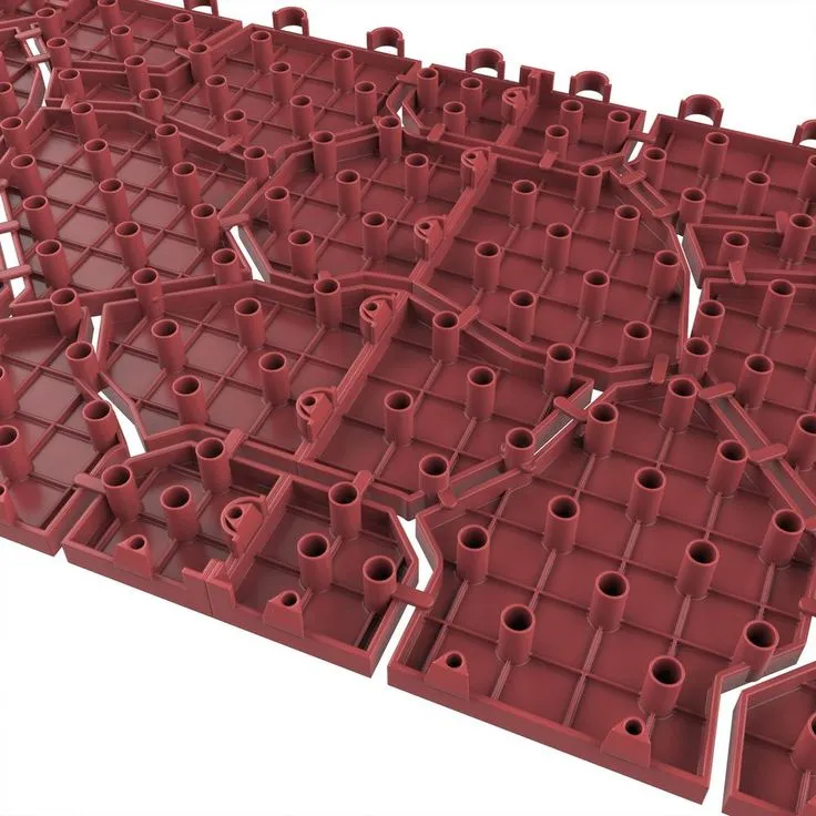 Pure Garden 11.5 in. x 11.5 in. Brick Red Outdoor Interlocking Polypropylene Patio and Deck Tiles in Brick Red (Set of 30), photo 4 of 4