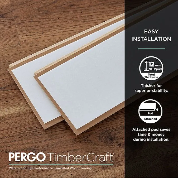 Pergo TimberCraft +WetProtect Spring Bank Oak Waterproof Laminate Flooring Without Underlayment, photo 5 of 11