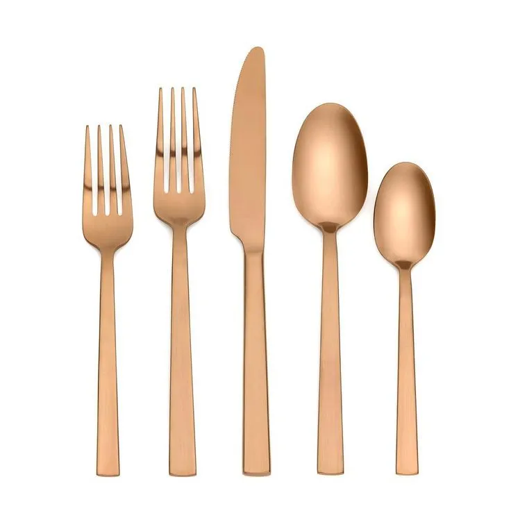 Emma 20-Piece Copper 18/0 Stainless Steel Flatware Set (Service for 4), photo 5 of 6