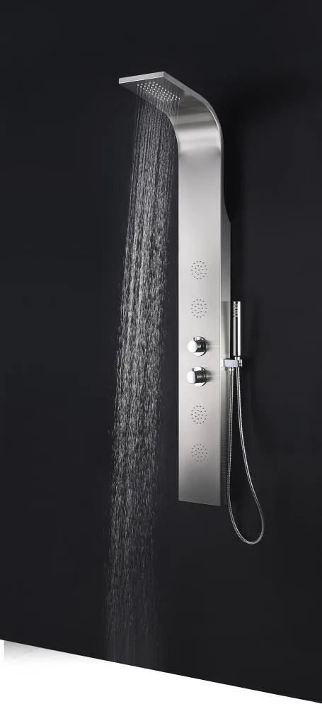 ANZZI Prairie Brushed Steel 4‑Spray Shower Panel System with 3‑Way Diverter Valve (Valve Included), photo 12 of 14