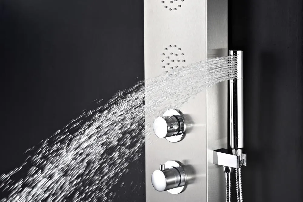 ANZZI Prairie Brushed Steel 4‑Spray Shower Panel System with 3‑Way Diverter Valve (Valve Included), photo 10 of 14