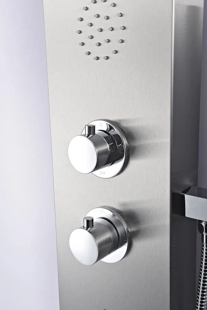 ANZZI Prairie Brushed Steel 4‑Spray Shower Panel System with 3‑Way Diverter Valve (Valve Included), photo 13 of 14