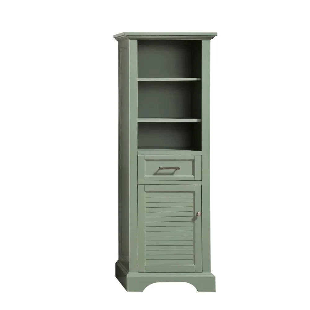 Avanity Colton 22-in W x 65-in H x 16-in D Basil Green Plywood Freestanding Linen Cabinet, photo 5 of 6