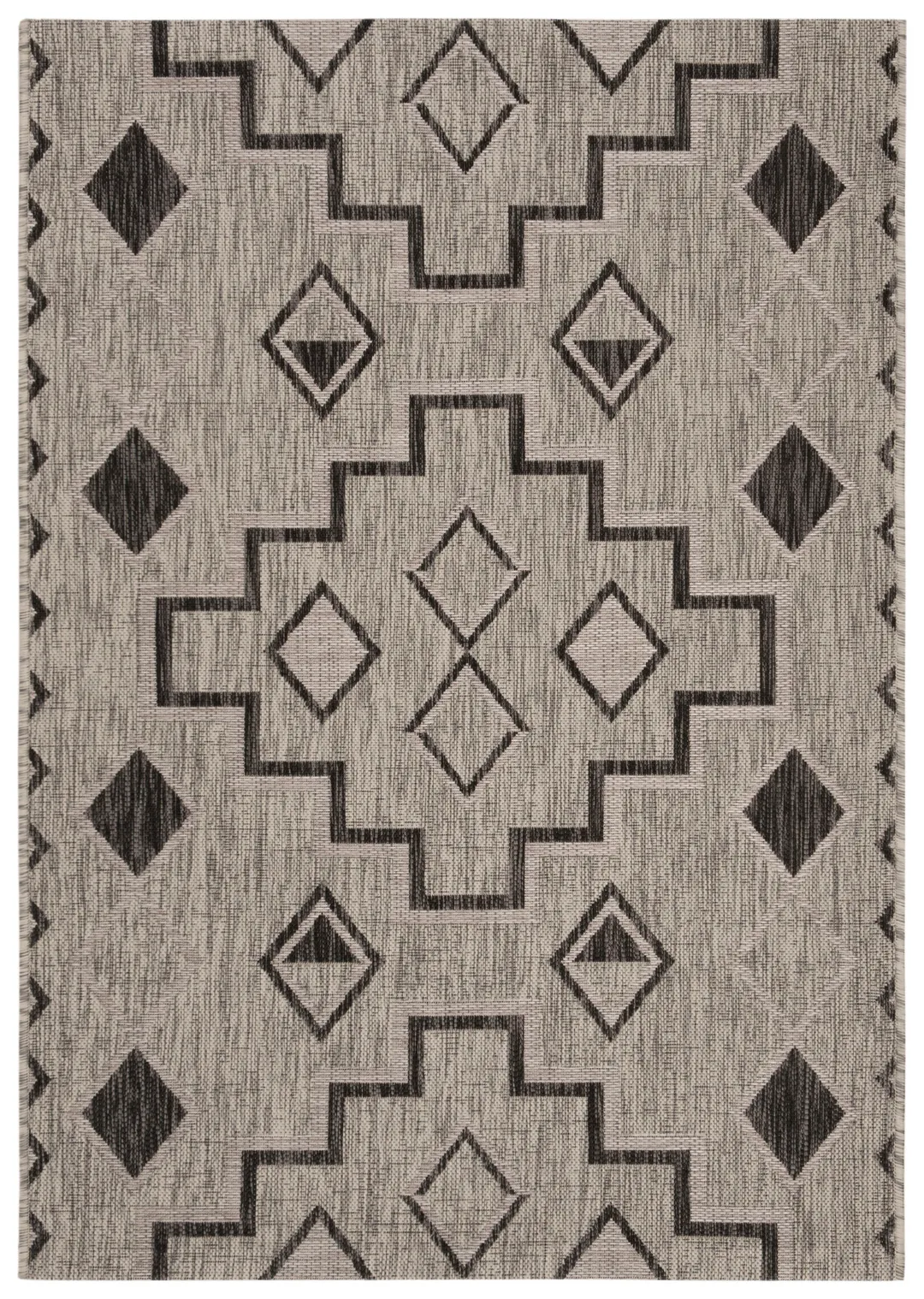 Safavieh Courtyard Tahoe 4 x 6 Gray/Black Indoor/Outdoor Geometric Coastal Area Rug, photo 2 of 5