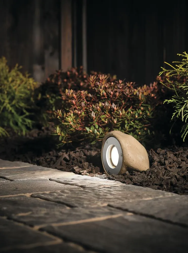 Kichler 200-Lumen 5-Watt Faux Rock Low Voltage Hardwired LED Spot Light, 4.76-in H x 4.98-in W x 6.06-in D, photo 18 of 19