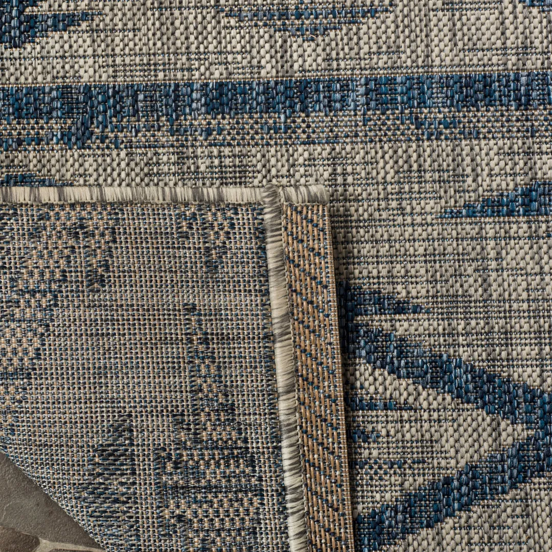 Safavieh Courtyard Tempe 8 x 11 Gray/Navy Indoor/Outdoor Abstract Coastal Area Rug, photo 4 of 5
