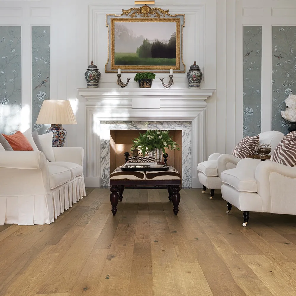 Villa Barcelona Boqueria French oak 3/8-in T x Variable W Water Resistant Distressed Engineered Hardwood Flooring ( 19.848-sq ft / Carton ), photo 2 of 6