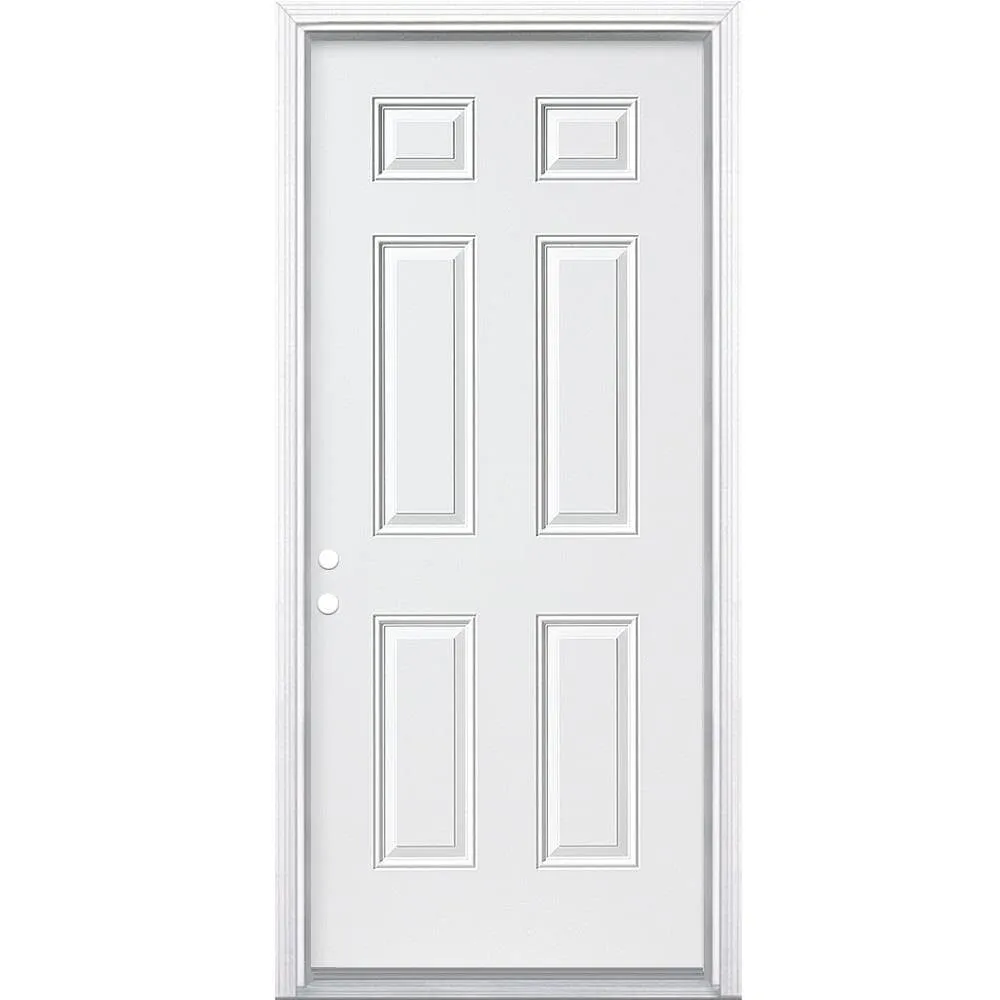Therma-Tru Benchmark Doors 32-in x 80-in Steel Right-Hand Inswing Ready-to-Paint Unfinished Prehung Front Door with Brickmould, photo 2 of 2