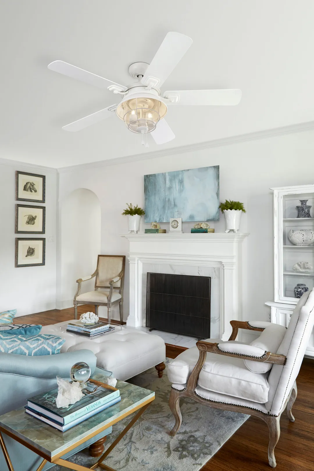 Harbor Breeze Altissa 52-in Matte White LED Indoor/Outdoor Ceiling Fan with Light (5-Blade), photo 6 of 8