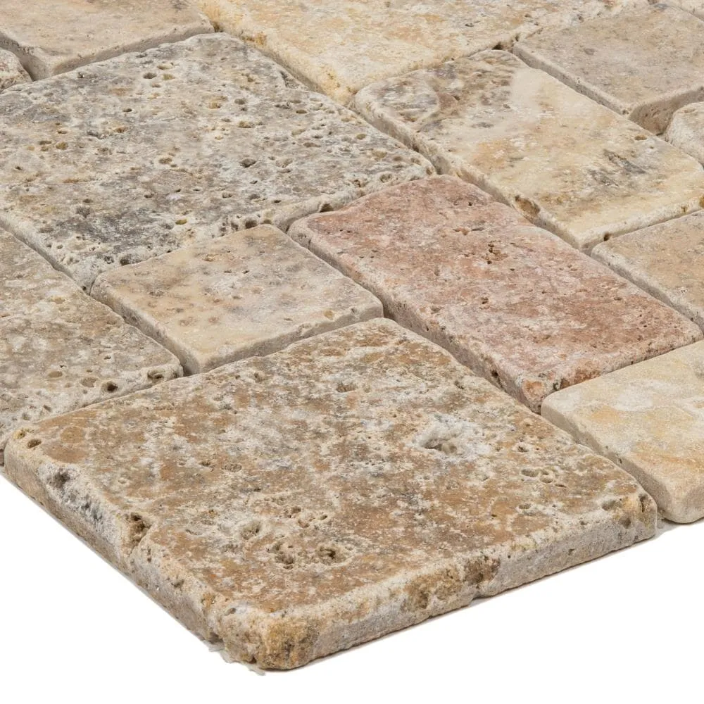 Satori Scabos 12-in x 12-in Tumbled Natural Stone Brick Look Mosaic Floor and Wall Tile (1-sq. ft/ Piece), photo 6 of 8