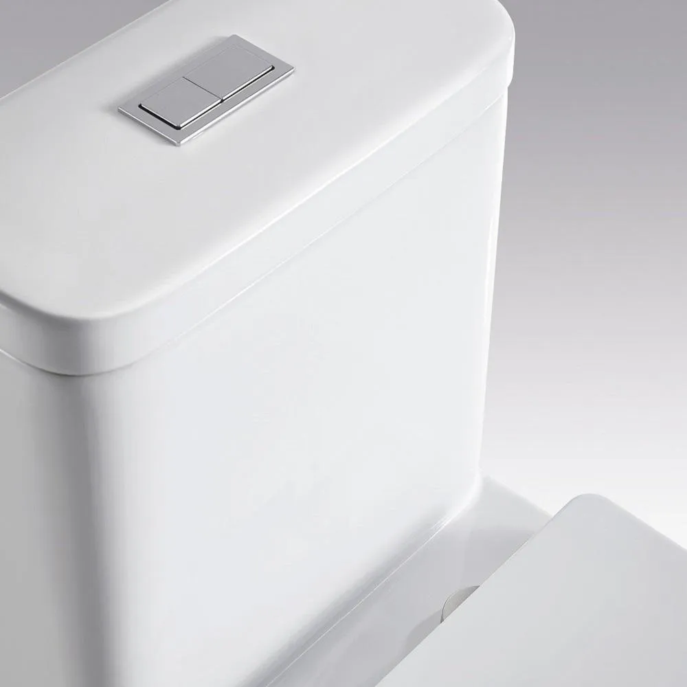 1-Piece 1.28 GPF Dual Flush Ceramic Square Elongated Toilet in White, Seat Included, photo 7 of 7