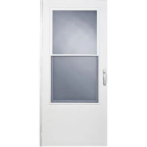 LARSON 36-in x 81-in White Mid-View Wood Core Storm Door, photo 6 of 7