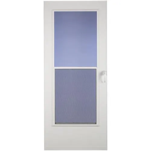 LARSON Mobile Home 32-in x 78-in White Mid-View Wood Core Storm Door, photo 4 of 4