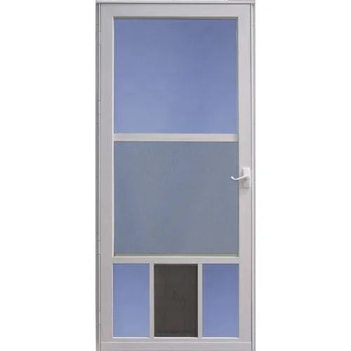 LARSON Pet View 32-in x 81-in White Full-View Aluminum Storm Door, photo 5 of 5