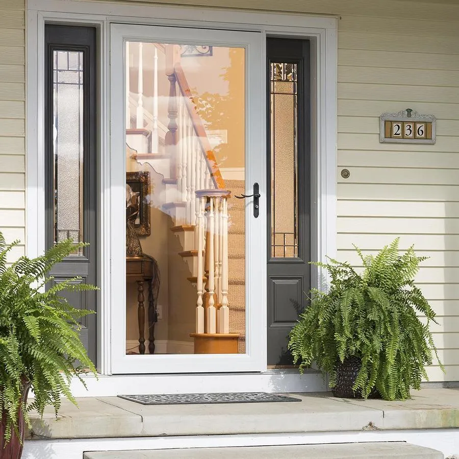 LARSON Signature Premium 36-in x 81-in White Full-View Aluminum Storm Door, photo 6 of 9