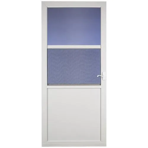 LARSON Northport 36-in x 81-in White High-View Aluminum Storm Door, photo 5 of 6
