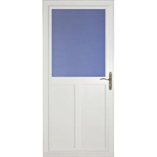 LARSON Tradewinds 32-in x 81-in White High-View Aluminum Storm Door, photo 5 of 8