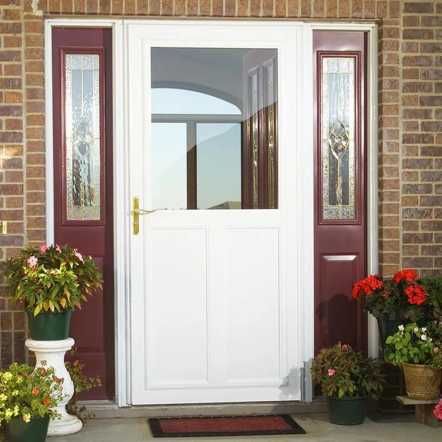 LARSON Tradewinds 32-in x 81-in White High-View Aluminum Storm Door, photo 6 of 8