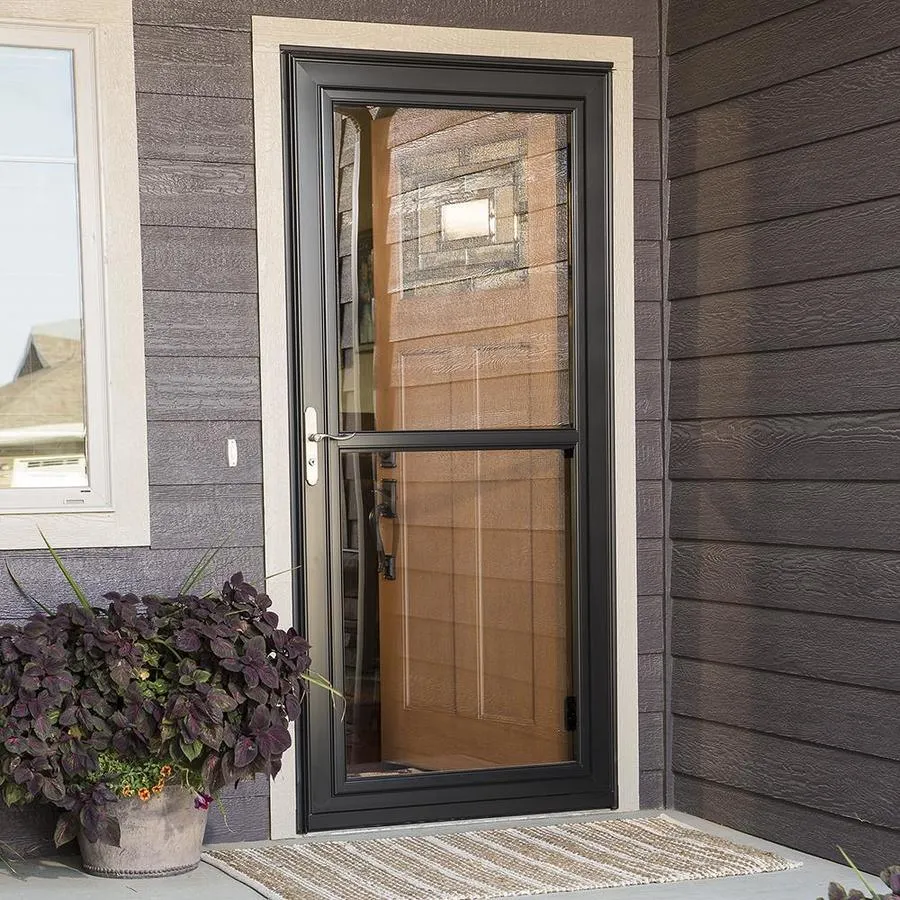LARSON Tradewinds 36-in x 81-in Brown Full-View Aluminum Storm Door, photo 9 of 12