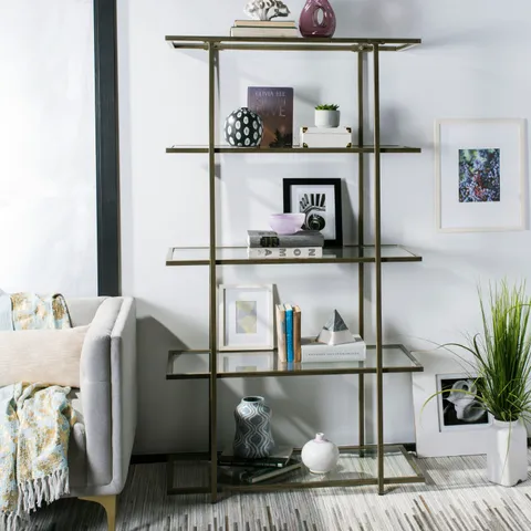 Francis French Silver/Clear Metal Etagere