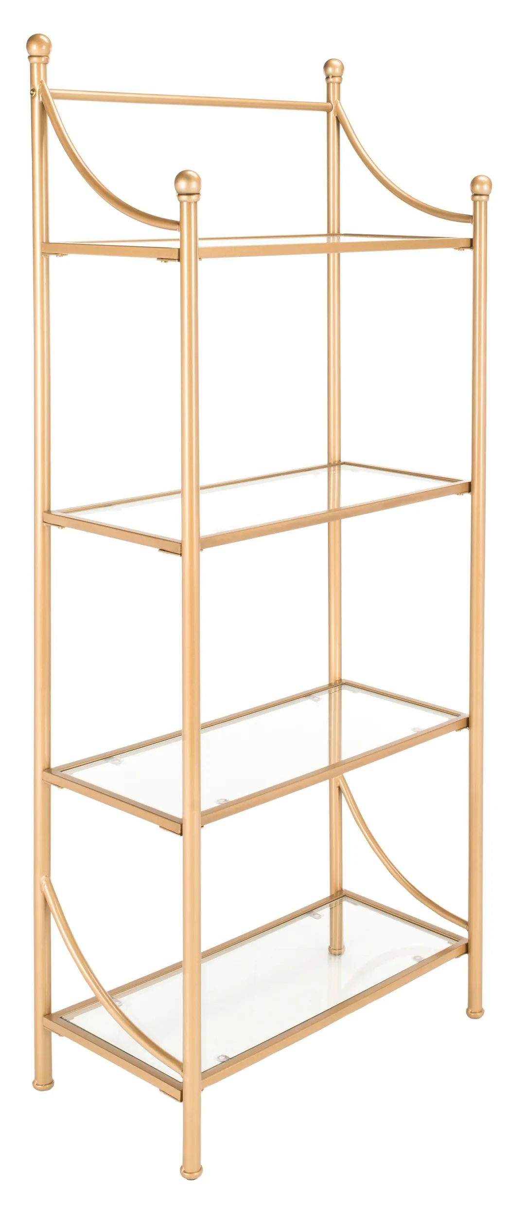 Safavieh Diana Gold Liquid/Tempered Glass Metal Etagere, 4-Shelf, 30-in W x 14-in D x 72-in H, photo 5 of 5