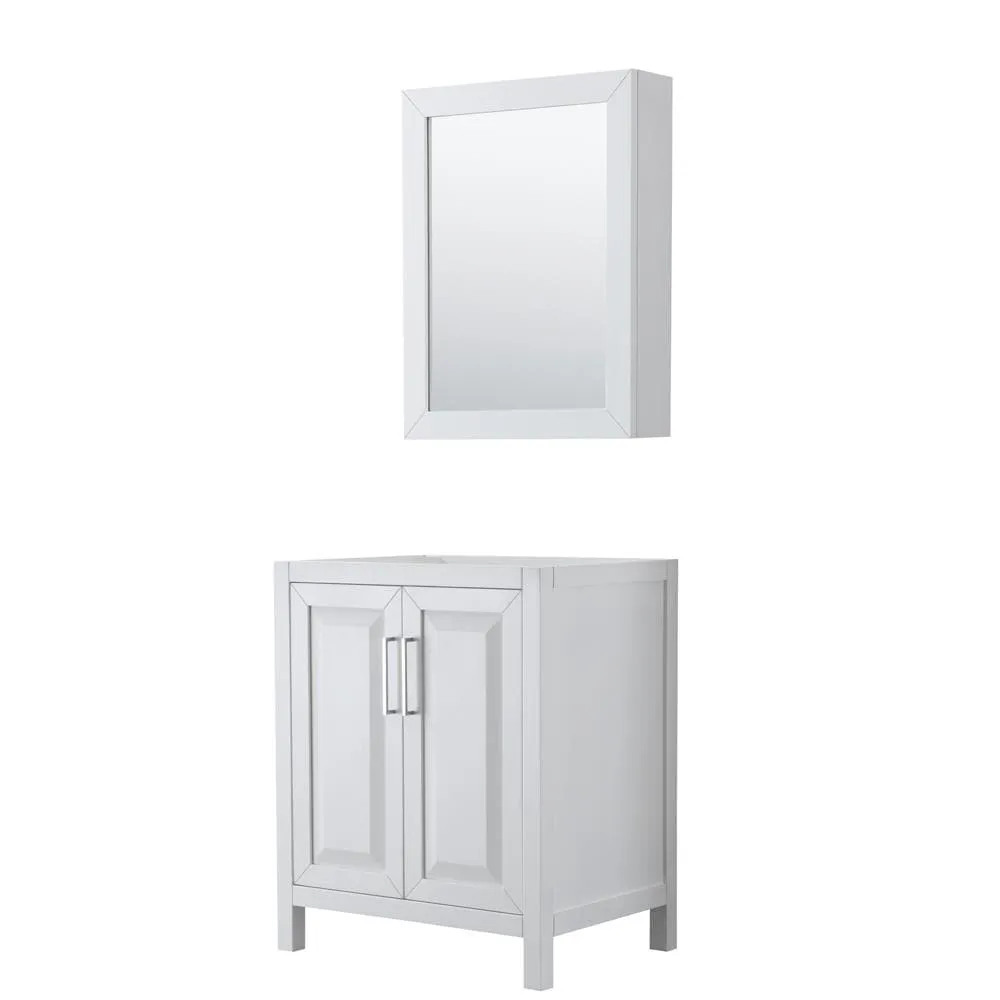 Wyndham Collection Daria 29-in White Bathroom Vanity Cabinet (Mirror Included), photo 2 of 5