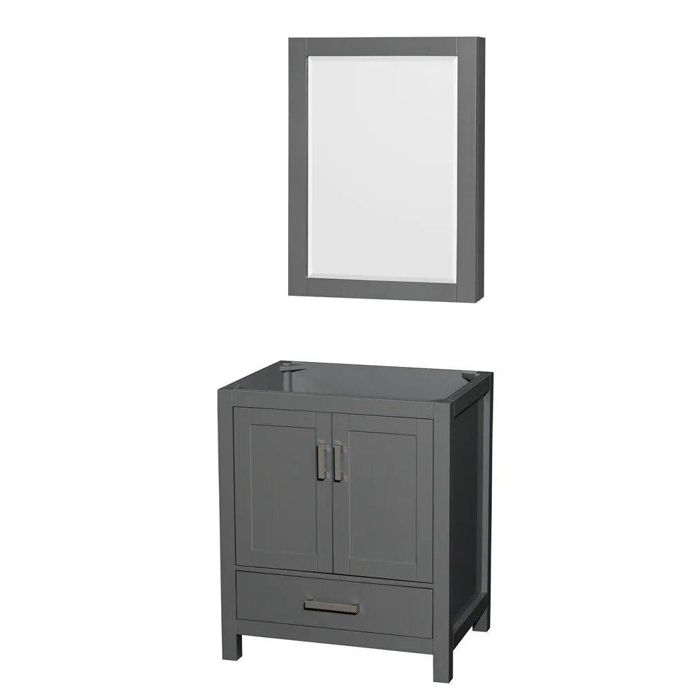 Wyndham Collection Sheffield 29-in Dark Gray Bathroom Vanity Cabinet (Mirror Included), photo 2 of 5