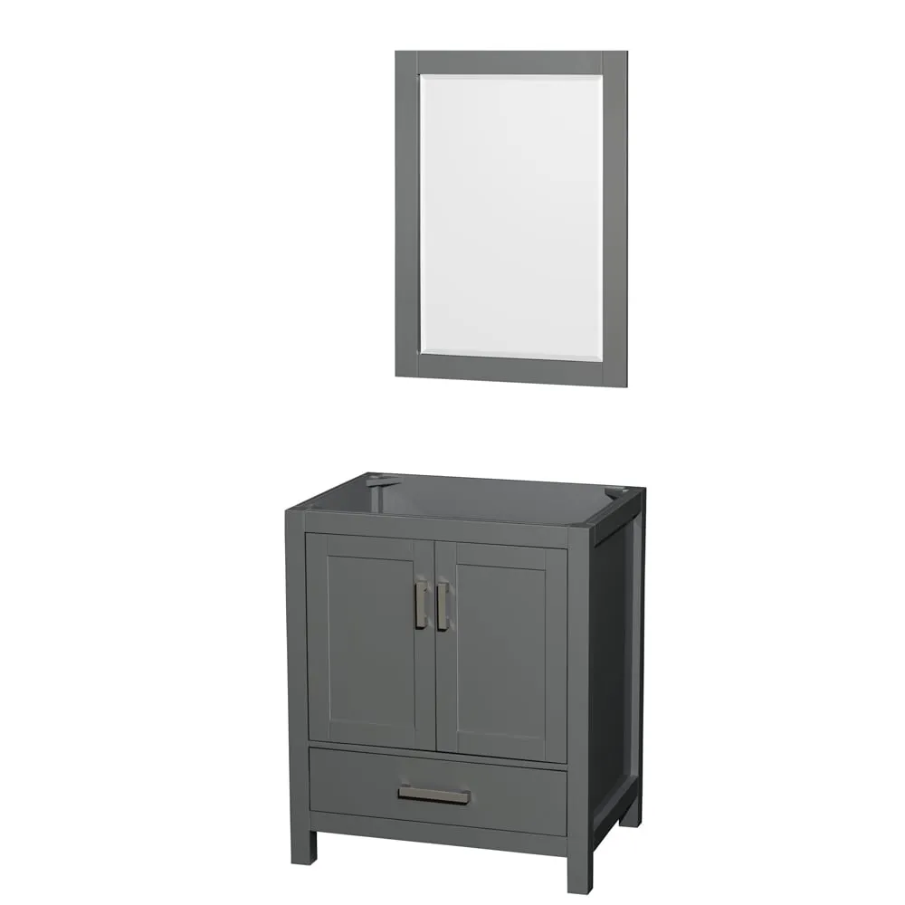Wyndham Collection Sheffield 29-in Dark Gray Bathroom Vanity Cabinet (Mirror Included), photo 2 of 3