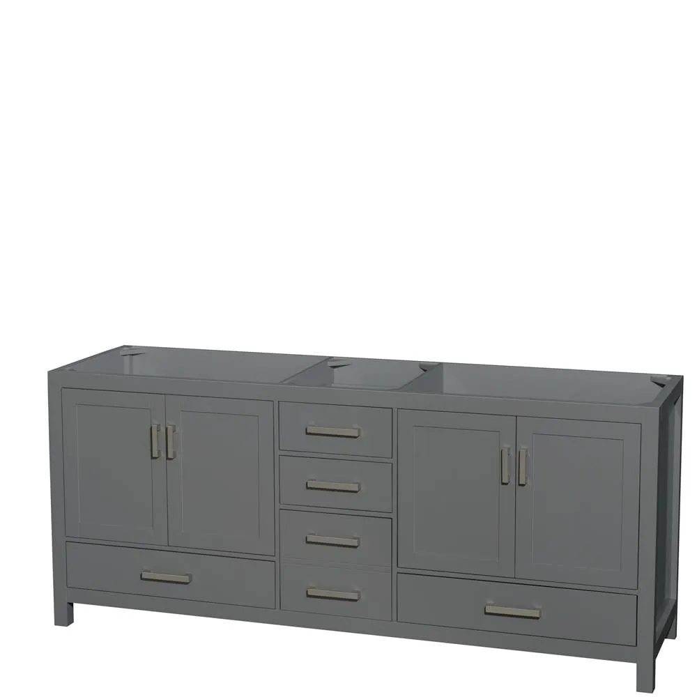 Wyndham Collection Sheffield 78.5-in Dark Gray Bathroom Vanity Cabinet, photo 2 of 2