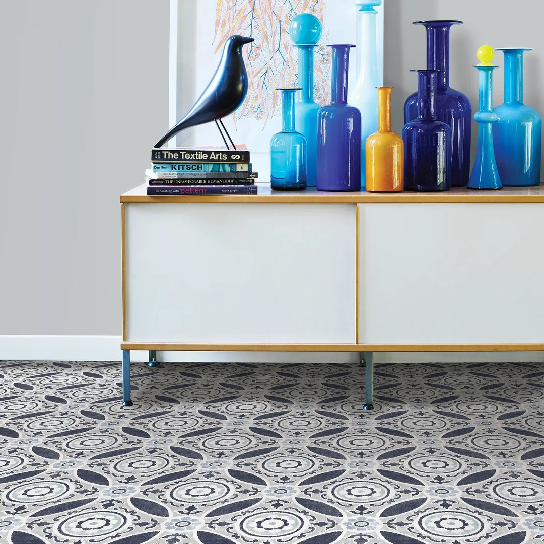 FloorPops 20-piece 12-in x 12-in Blue Peel and Stick Vinyl Tile, photo 3 of 8