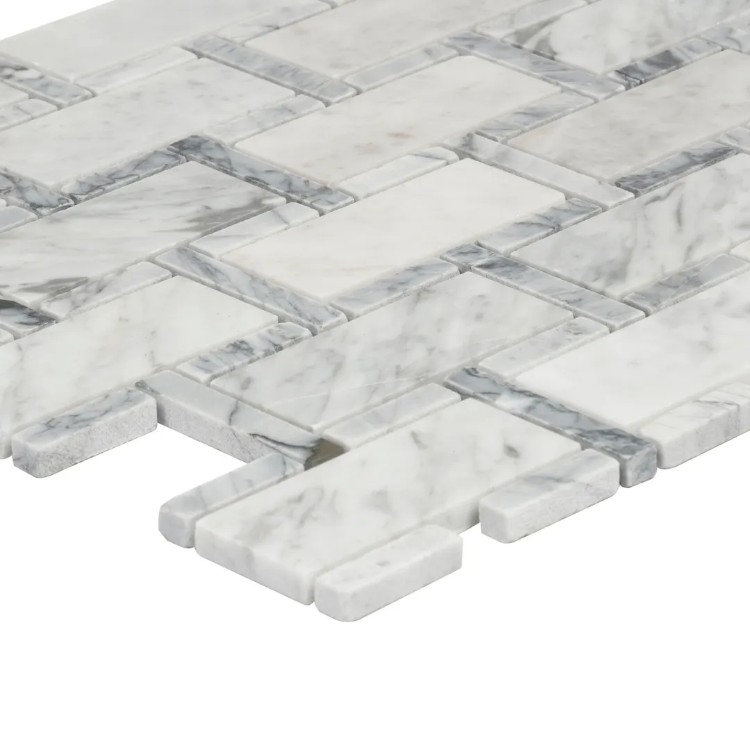 Satori Carrara Grigio 12-in x 12-in Polished Natural Stone Subway Mosaic Wall Tile (0.95-sq. ft/ Piece), photo 5 of 7
