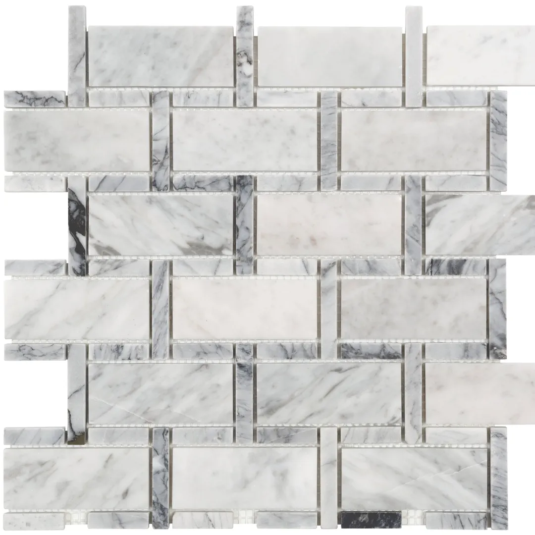 Satori Carrara Grigio 12-in x 12-in Polished Natural Stone Subway Mosaic Wall Tile (0.95-sq. ft/ Piece), photo 3 of 7