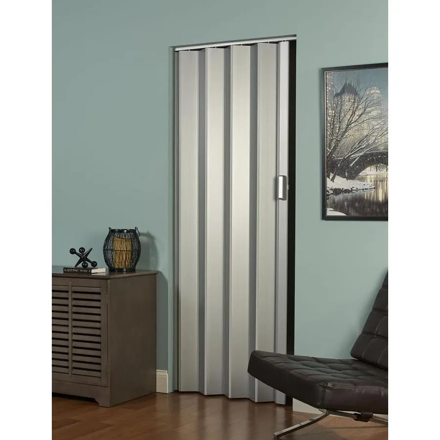Spectrum Elite 48-in x 96-in Satin Silver PVC Accordion Door (Hardware Included), photo 2 of 3