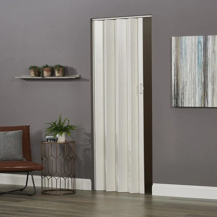 Spectrum Oakmont 48-in x 96-in White Vinyl Accordion Door (Hardware Included), photo 6 of 8