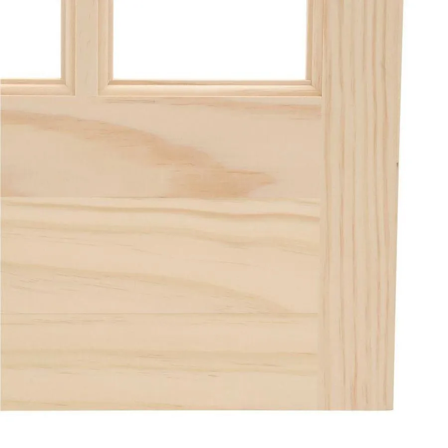 Pinecroft Williamsburg 30-in x 80-in Unfinished Pine Wood 2-Panel Square Clear Glass Unfinished Pine Wood Bifold Door (Hardware Included), photo 4 of 5