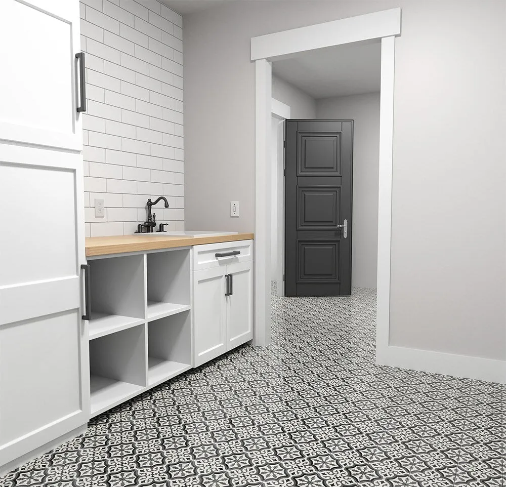 Elida Ceramica Lolita Deco Squares 6-in x 6-in Matte Porcelain Encaustic Floor & Wall Tile, photo 11 of 12