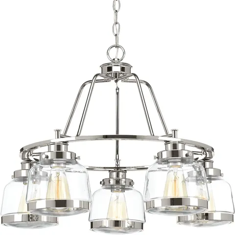 Judson 5-Light Polished Nickel Farmhouse Chandelier