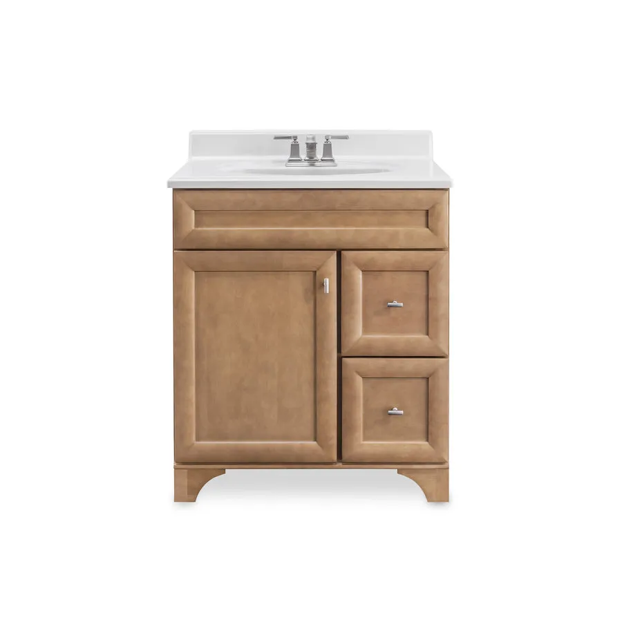 31-in White Cultured Marble Bathroom Vanity Top, photo 2 of 9