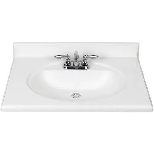 31-in White Cultured Marble Bathroom Vanity Top, photo 9 of 9