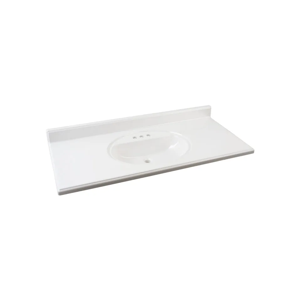 49-in White Cultured Marble Bathroom Vanity Top, photo 5 of 11