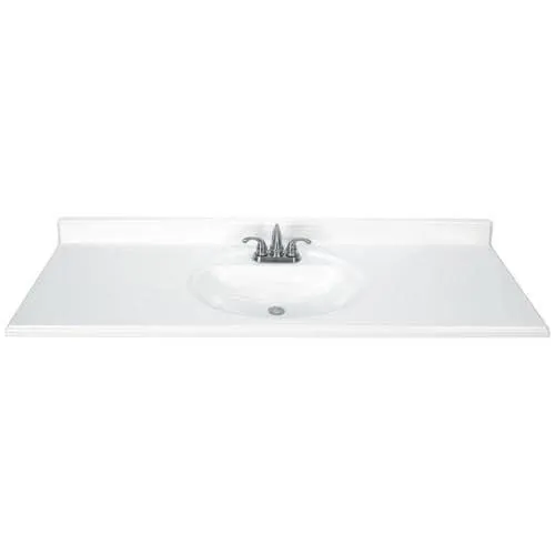 61-in White Cultured Marble Single Sink Bathroom Vanity Top, photo 5 of 5