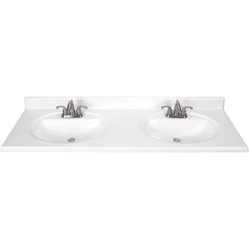 61-in White Cultured Marble Bathroom Vanity Top, photo 11 of 11
