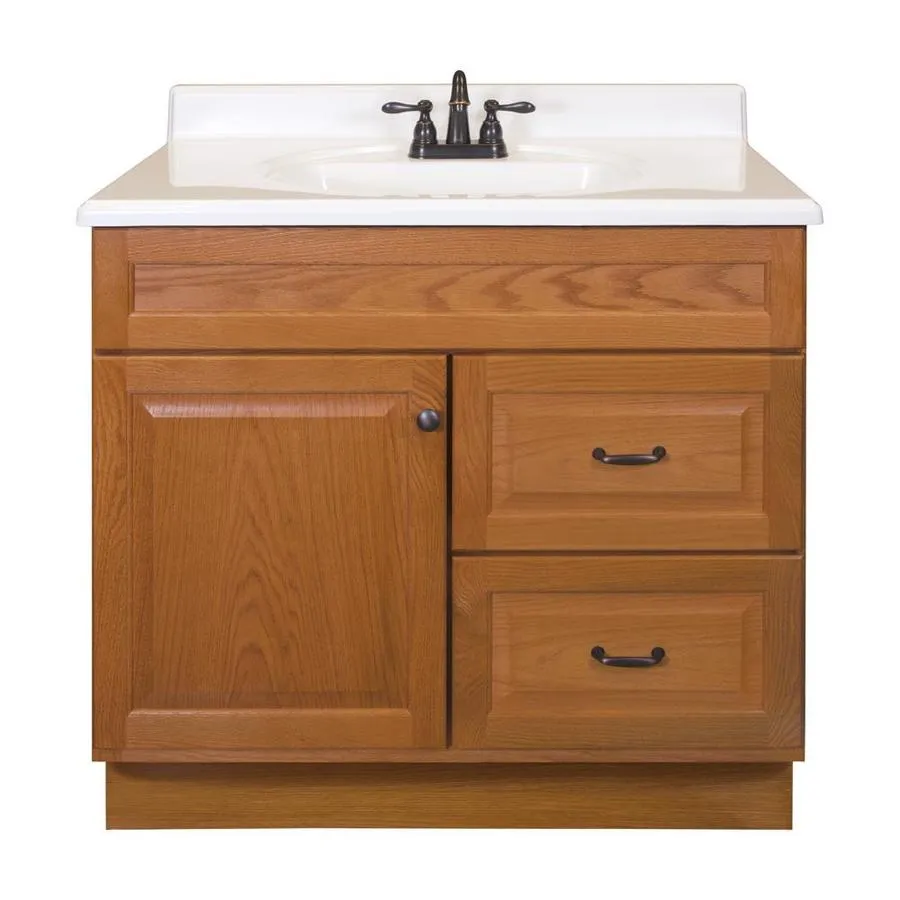 Project Source 36-in Golden Bathroom Vanity Base Cabinet without Top, photo 4 of 15